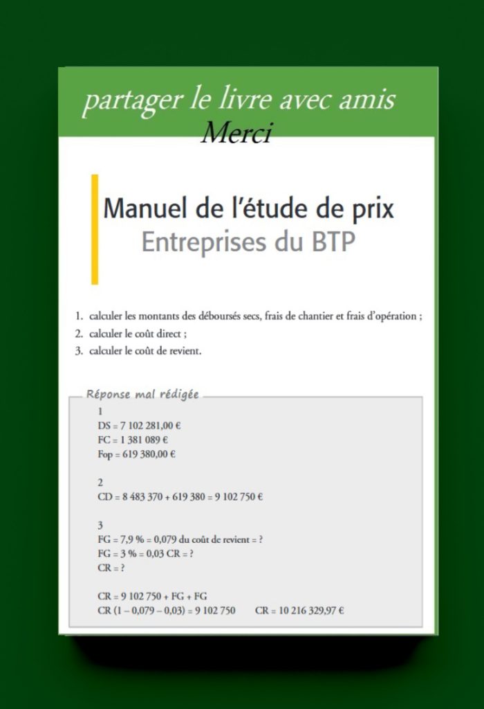 Manuel de l’étude de prix