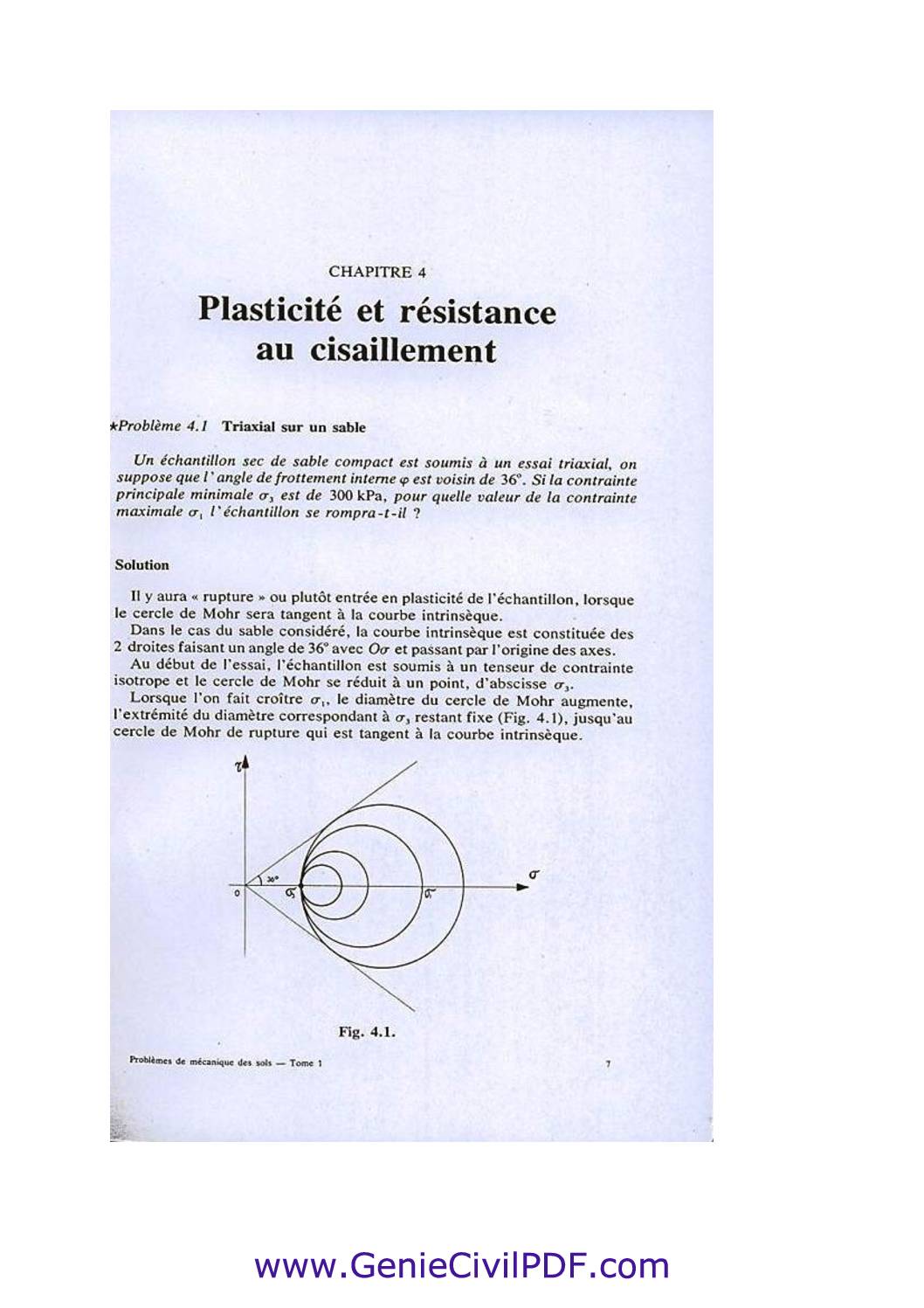 Probl&egrave;mes de g&eacute;otechnique avec correction