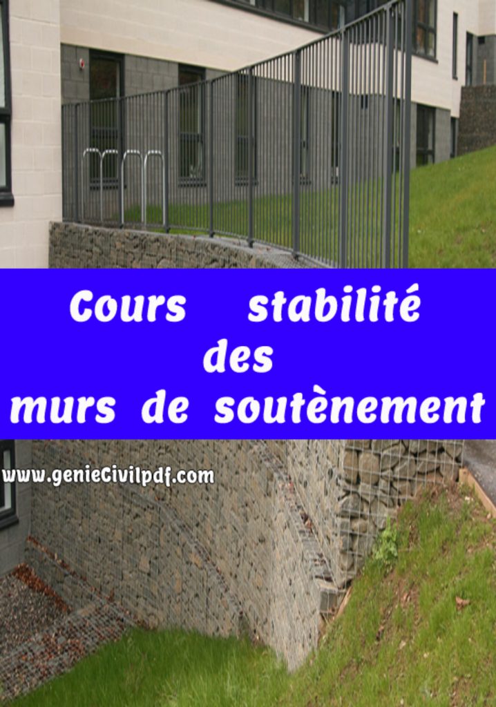 Cours :stabilité des murs de soutènements