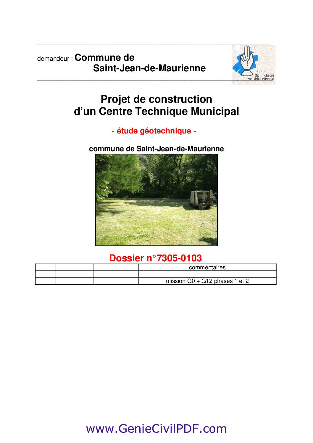 Rapport centre technique municipal