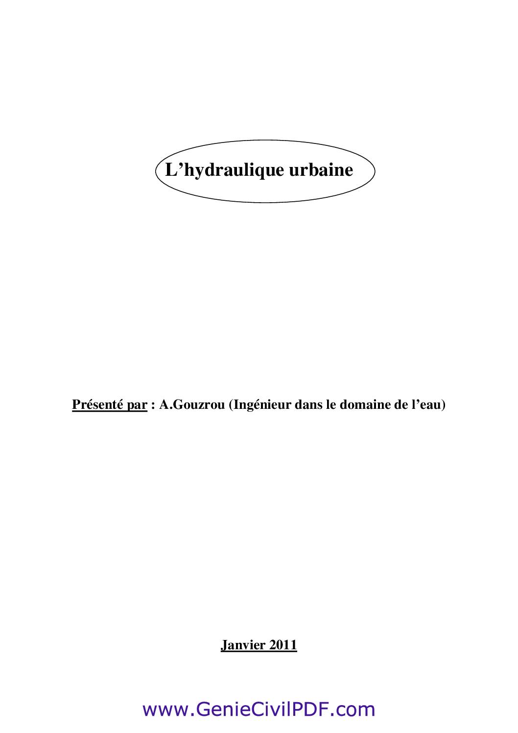 Des notions d’hydraulique urbaine