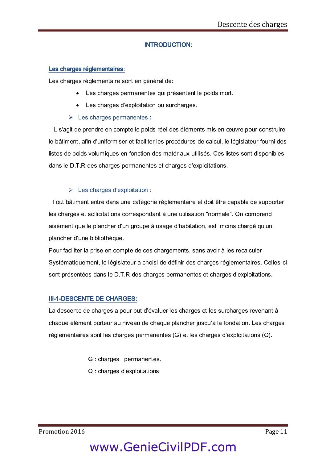 Apprendre La Descente des charges en pdf
