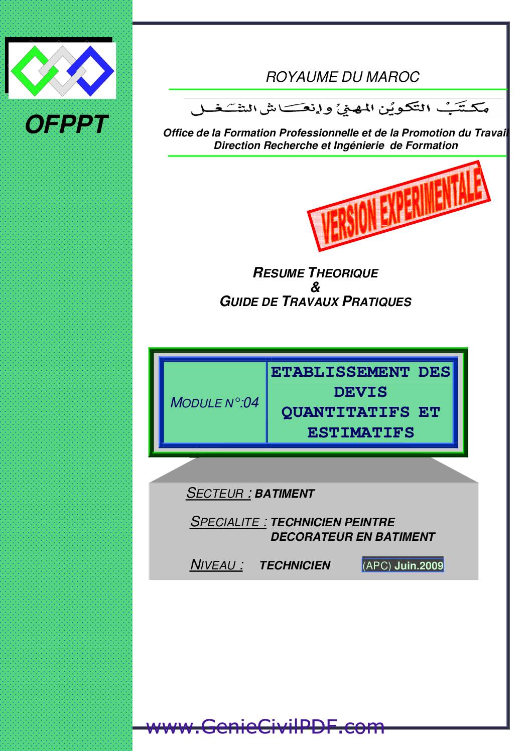 Etablissement de devis quantitatifs et estimatifs
