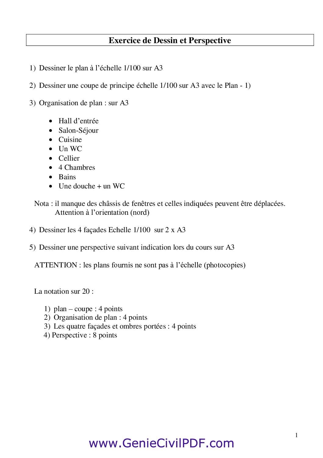 Exercice de Dessin et Perspective