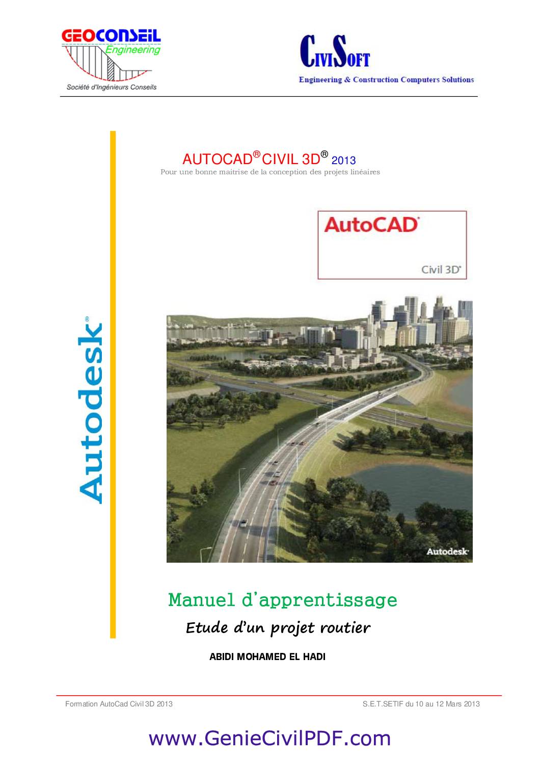 Manuel d’apprentissage Autocad Civil 3D