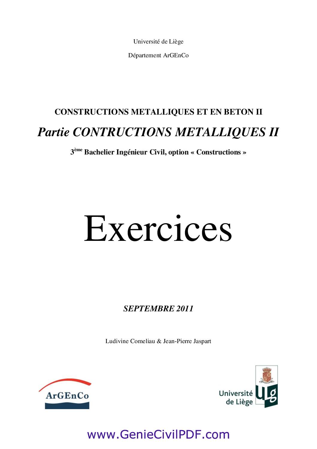 Manuel d’exercices avec corrigés en construction métallique