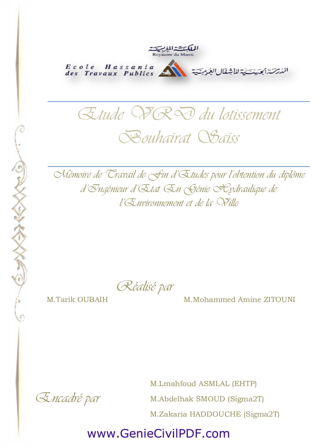 Rapport de stage Etude VRD du lotissement