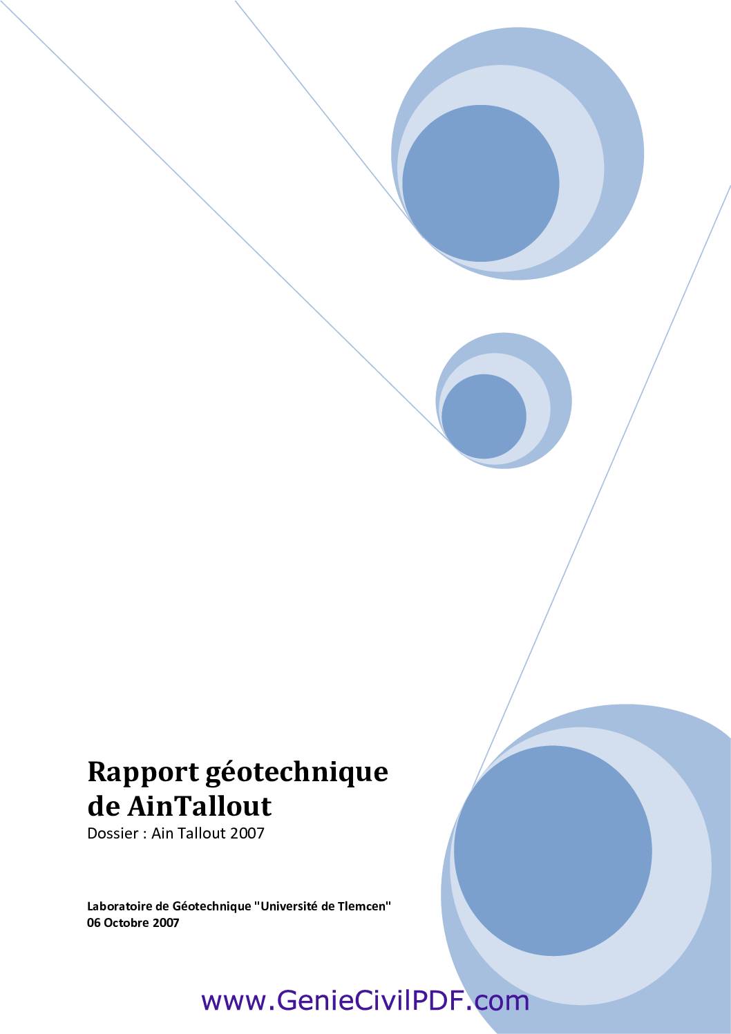 Rapport geotechnique