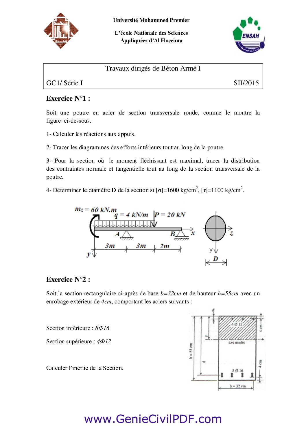 Travaux dirigés de Béton Armé
