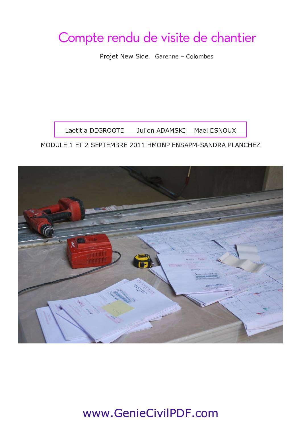 Compte rendu de visite de chantier