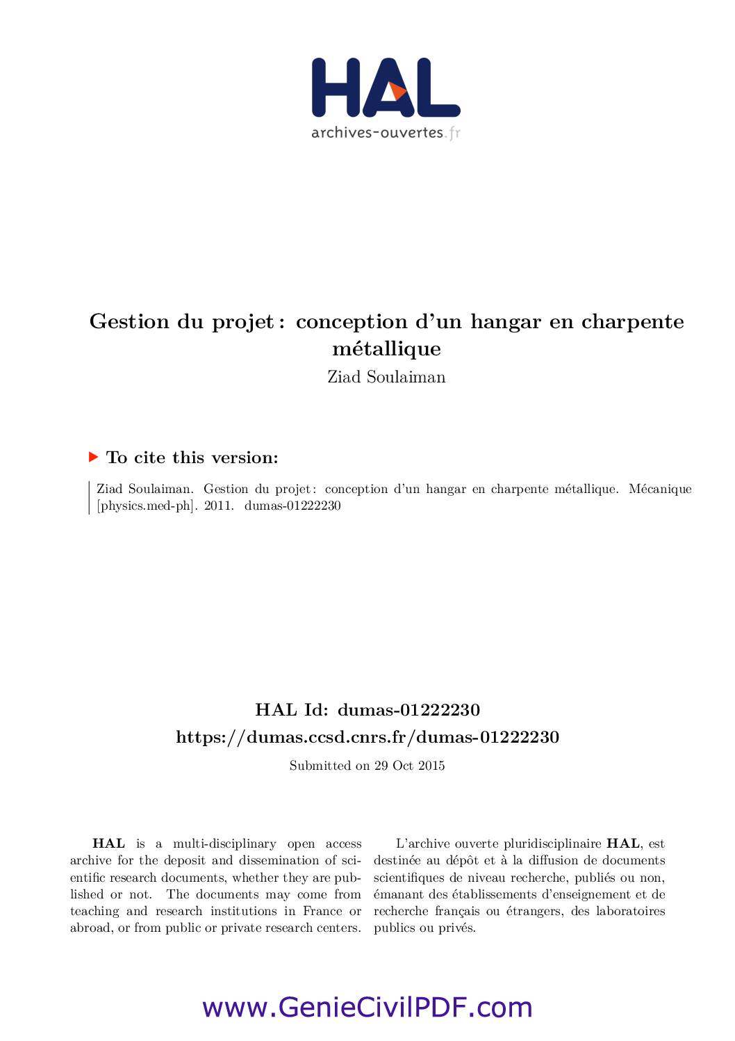 conception d&rsquo;un hangar en charpente