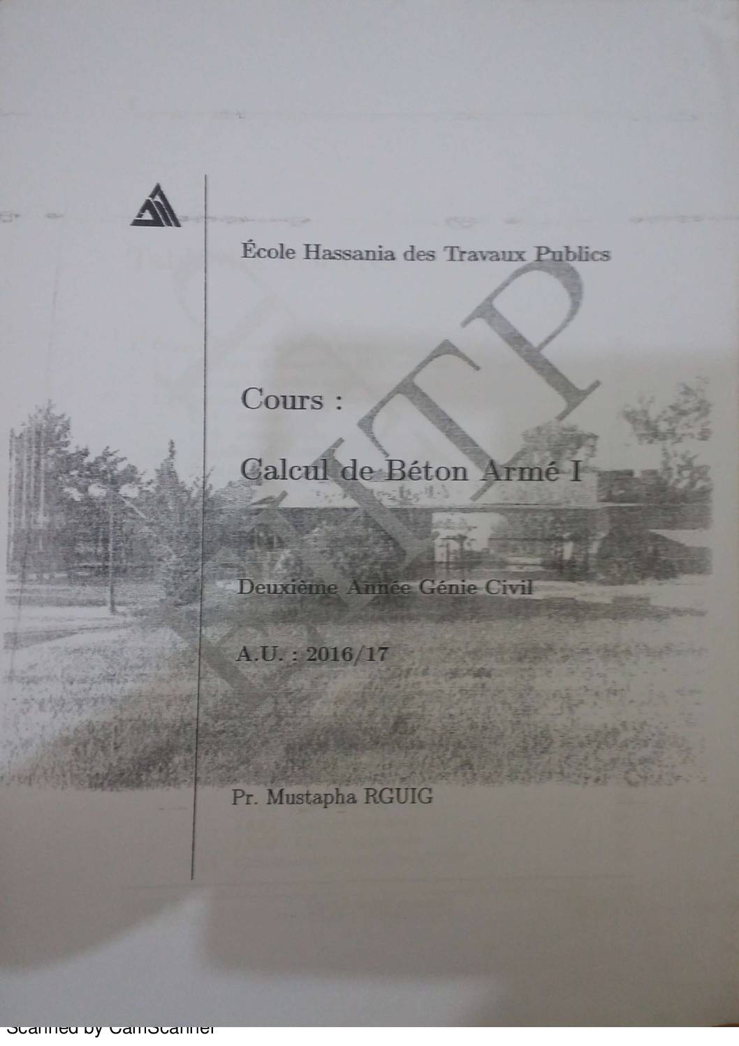 Cours B&eacute;ton arm&eacute; EHTP