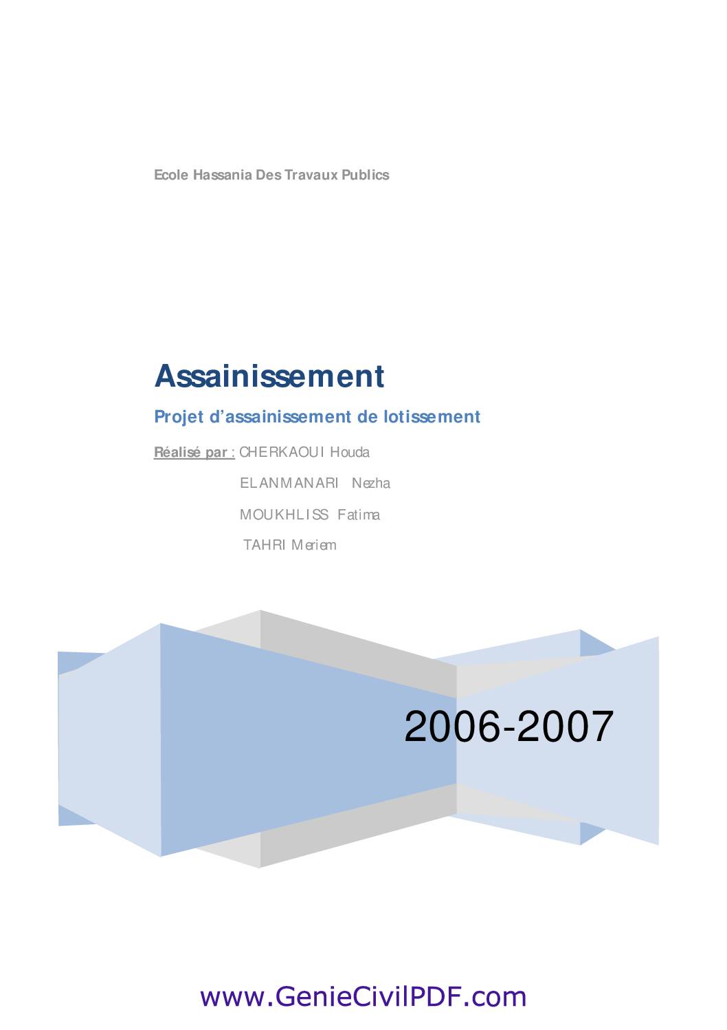 Cours detaill&eacute; assainissement