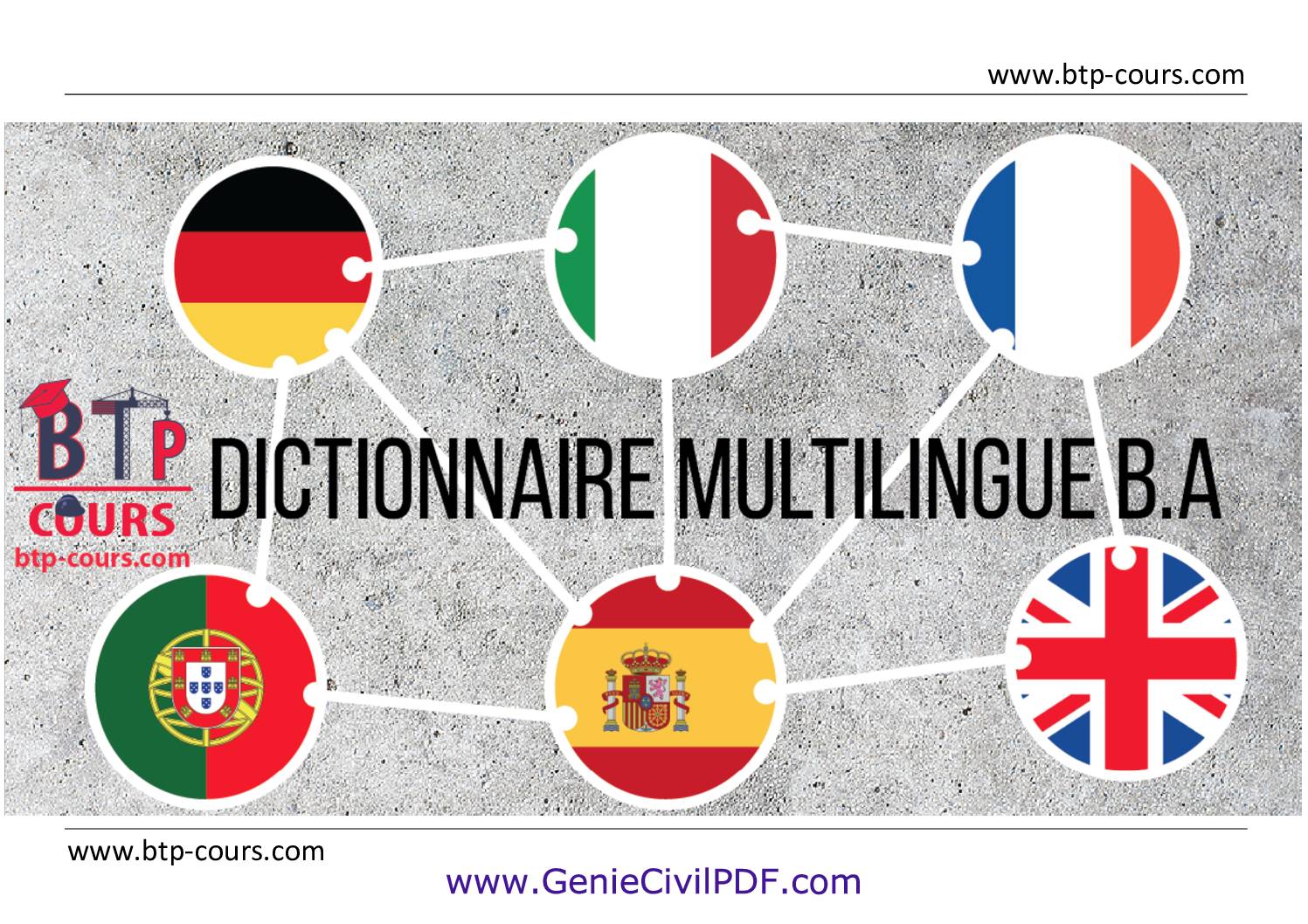 Dictionnaire multilingue b&eacute;ton arm&eacute;