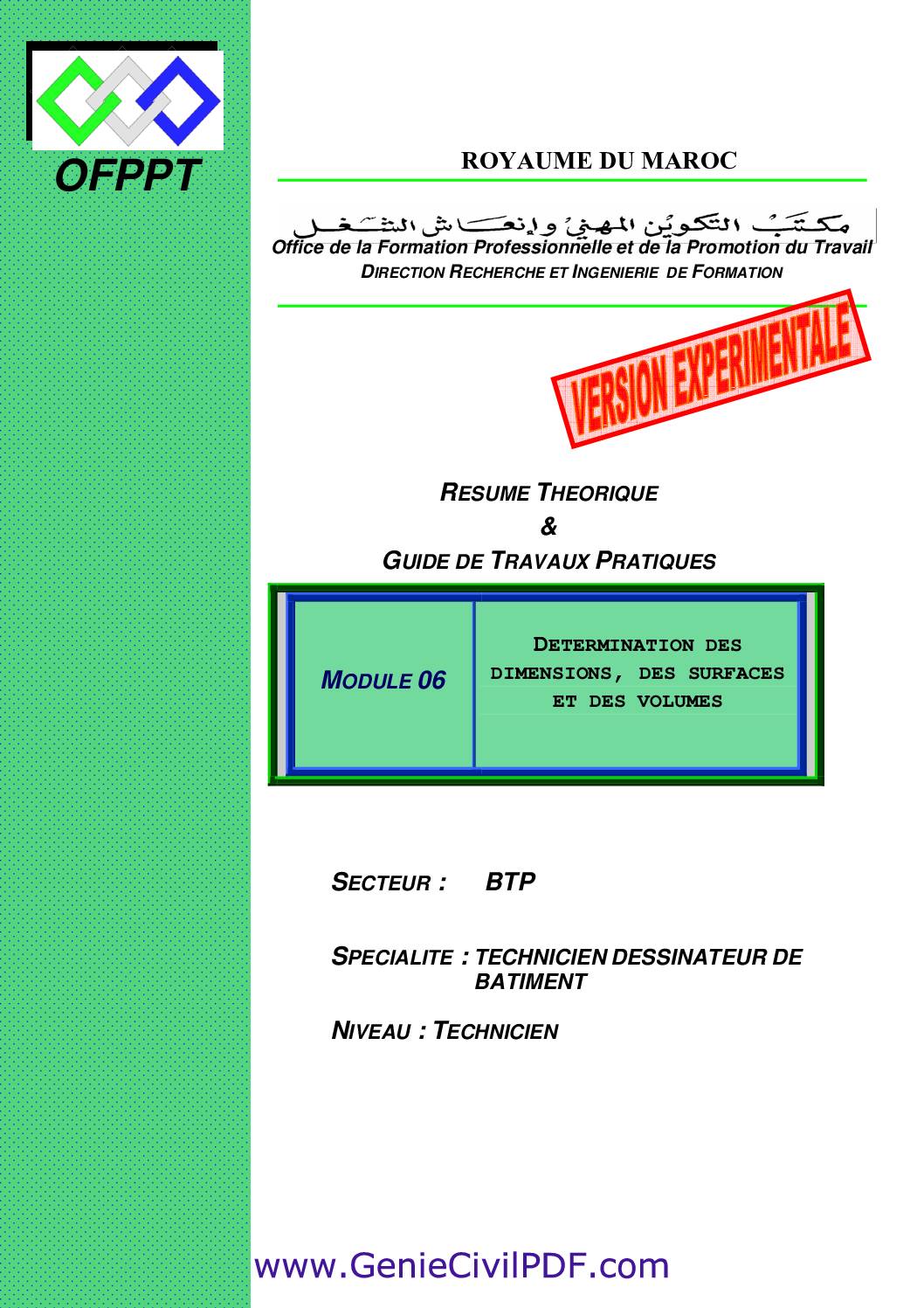 détermination des dimensions des surfaces et des volumes