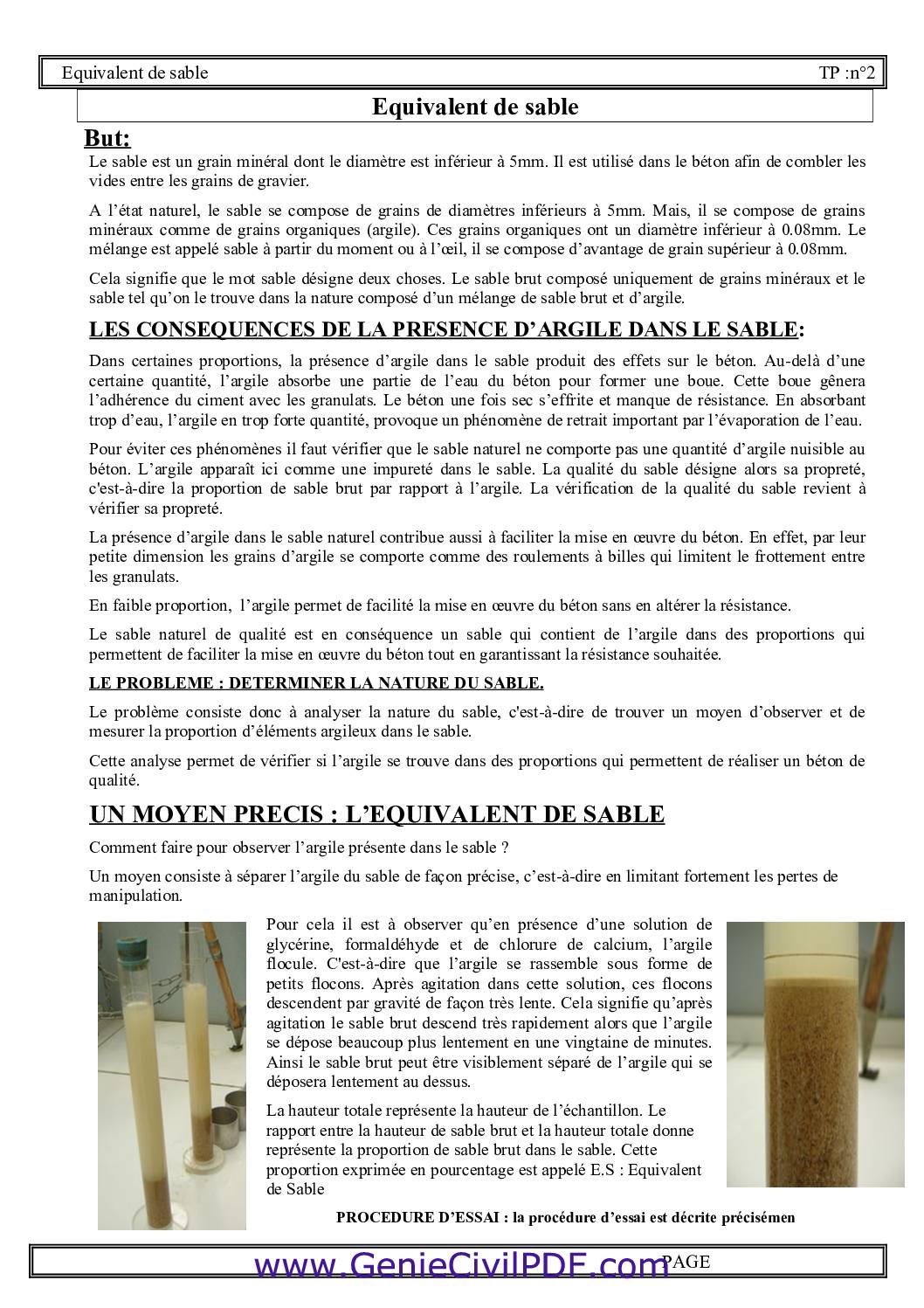 Essai Equivalent de- able