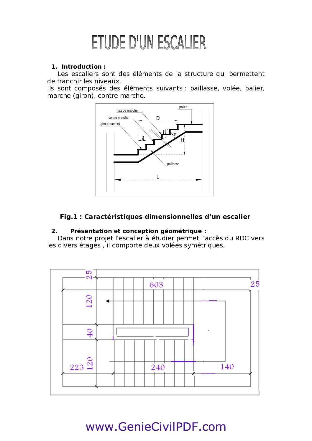 Exemple Simple de Calcul d’Un Escalier en Béton Armé