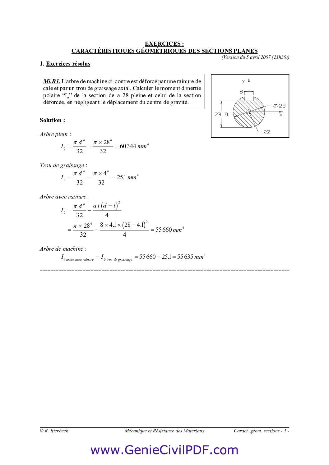 exercices Rdm (MomentInertie)