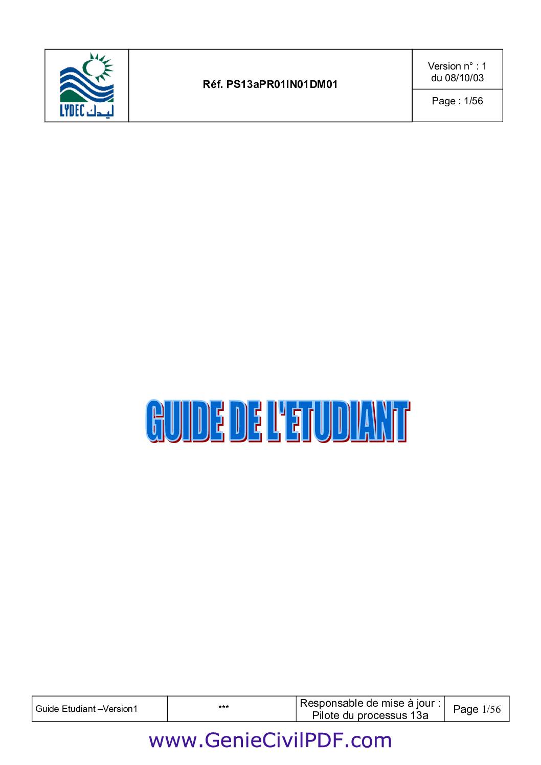 Guide Assainissement de l Etudiant