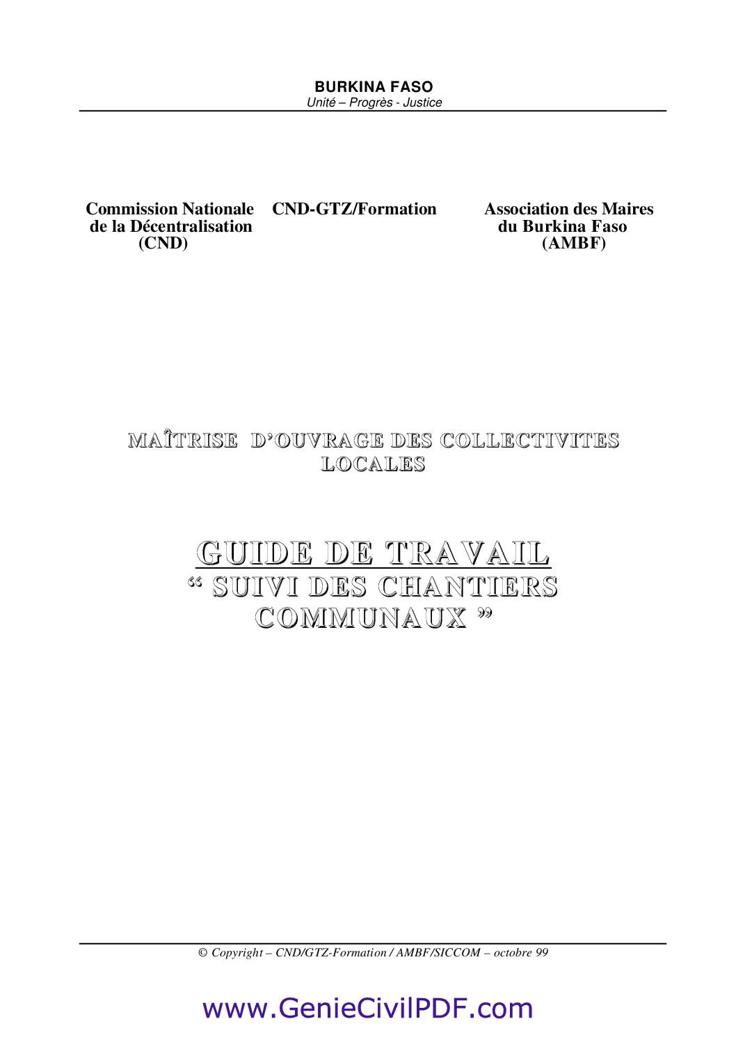 Guide de travaux de chantiers