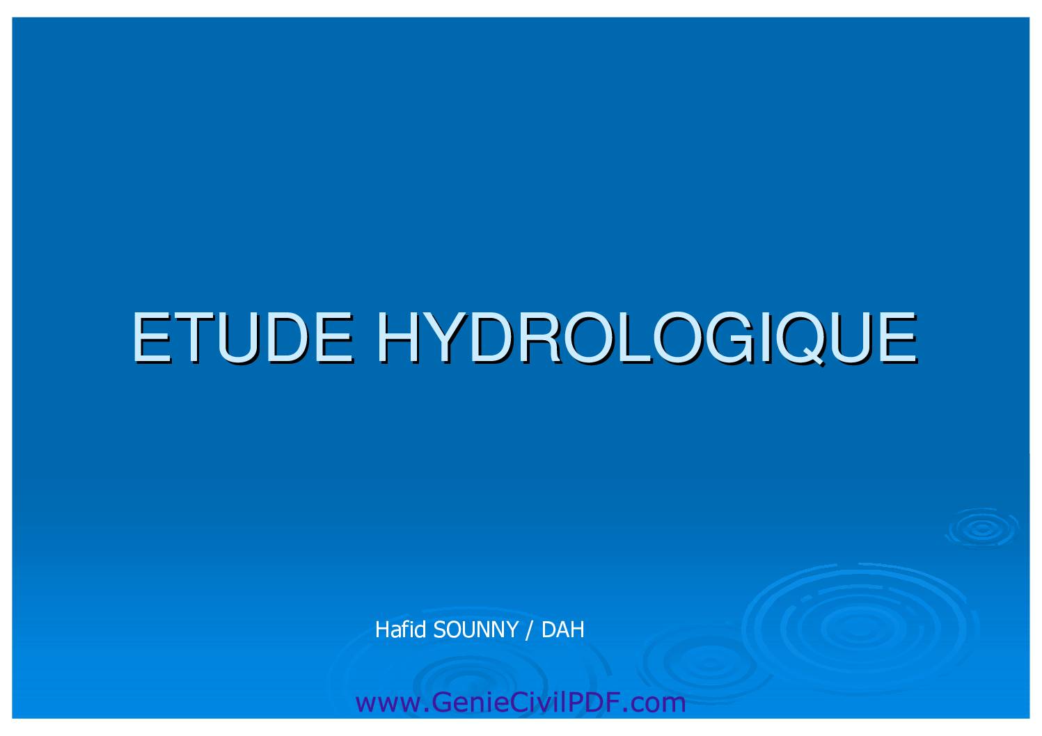 hydrologie pour les barrages