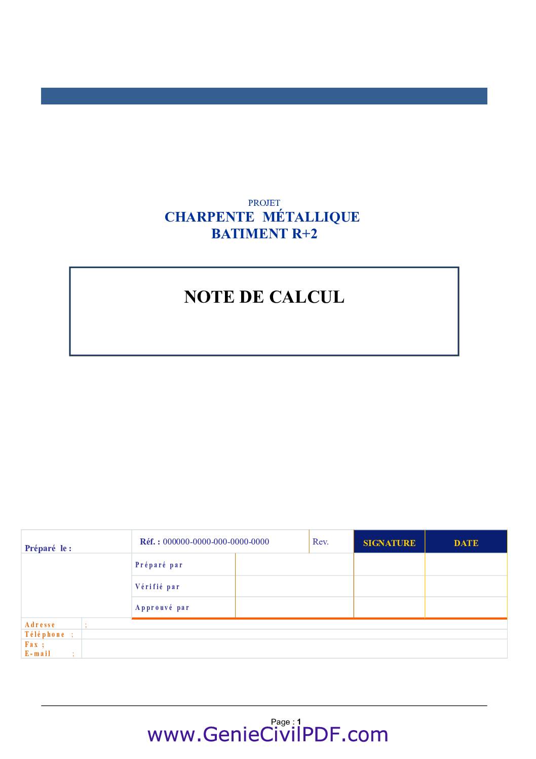 Note de Calcul Charpente Metallique