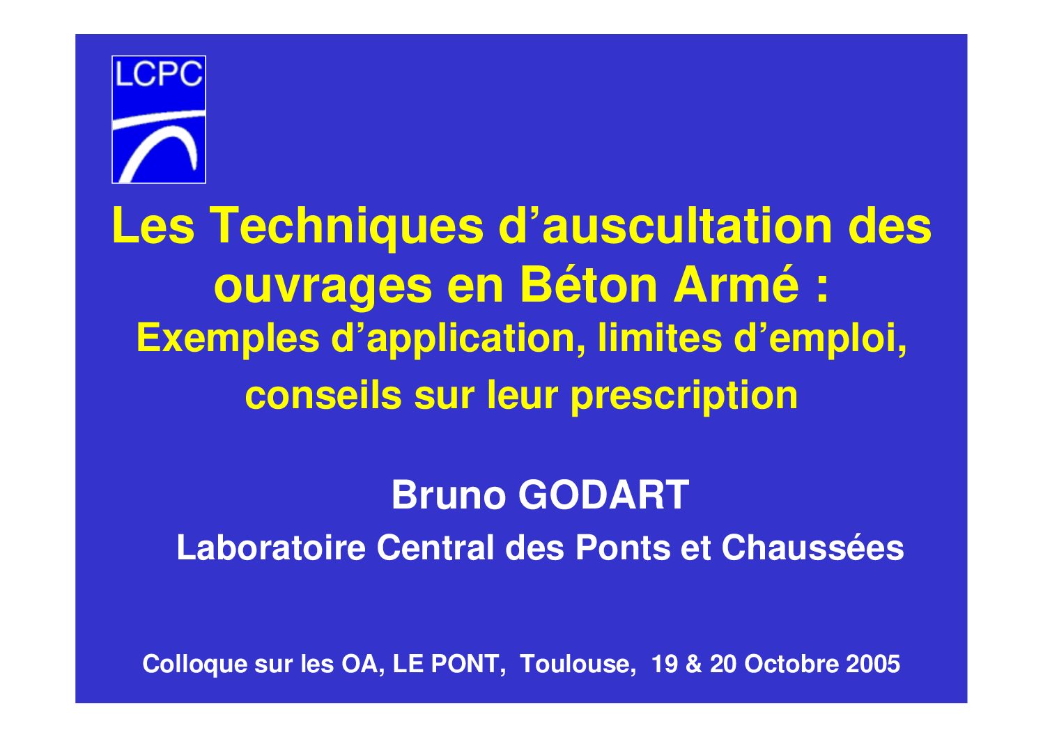 Auscultation des ouvrages en béton armé : techniques et diagnostic — PDF