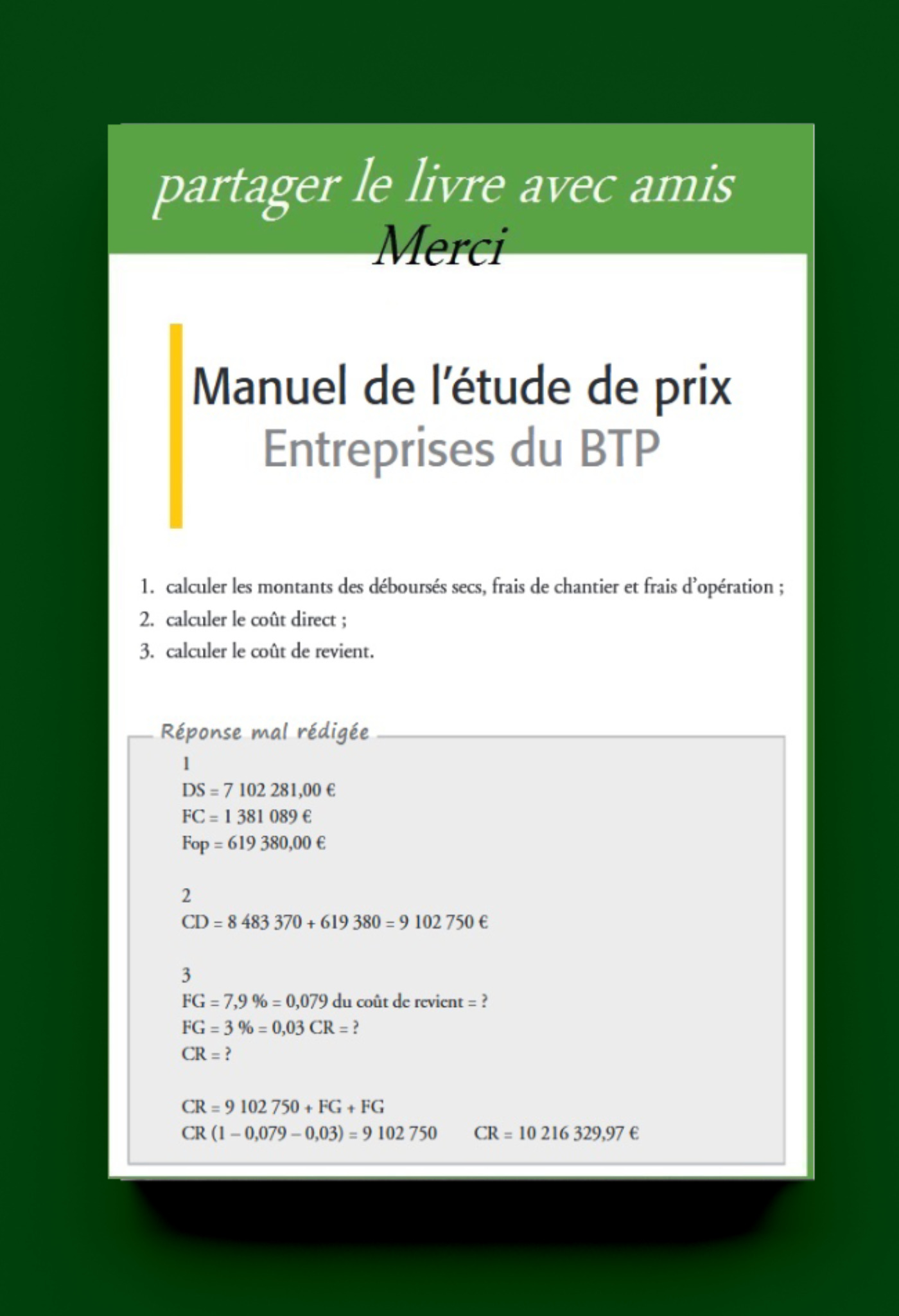 Cours Etude De Prix