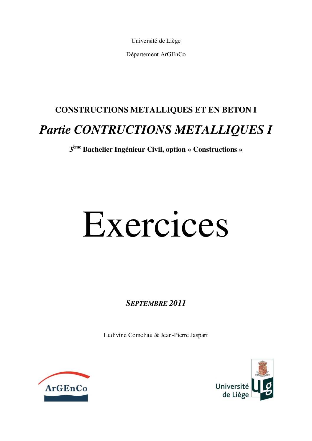 Manuel exercices Constructions metalliques et en beton