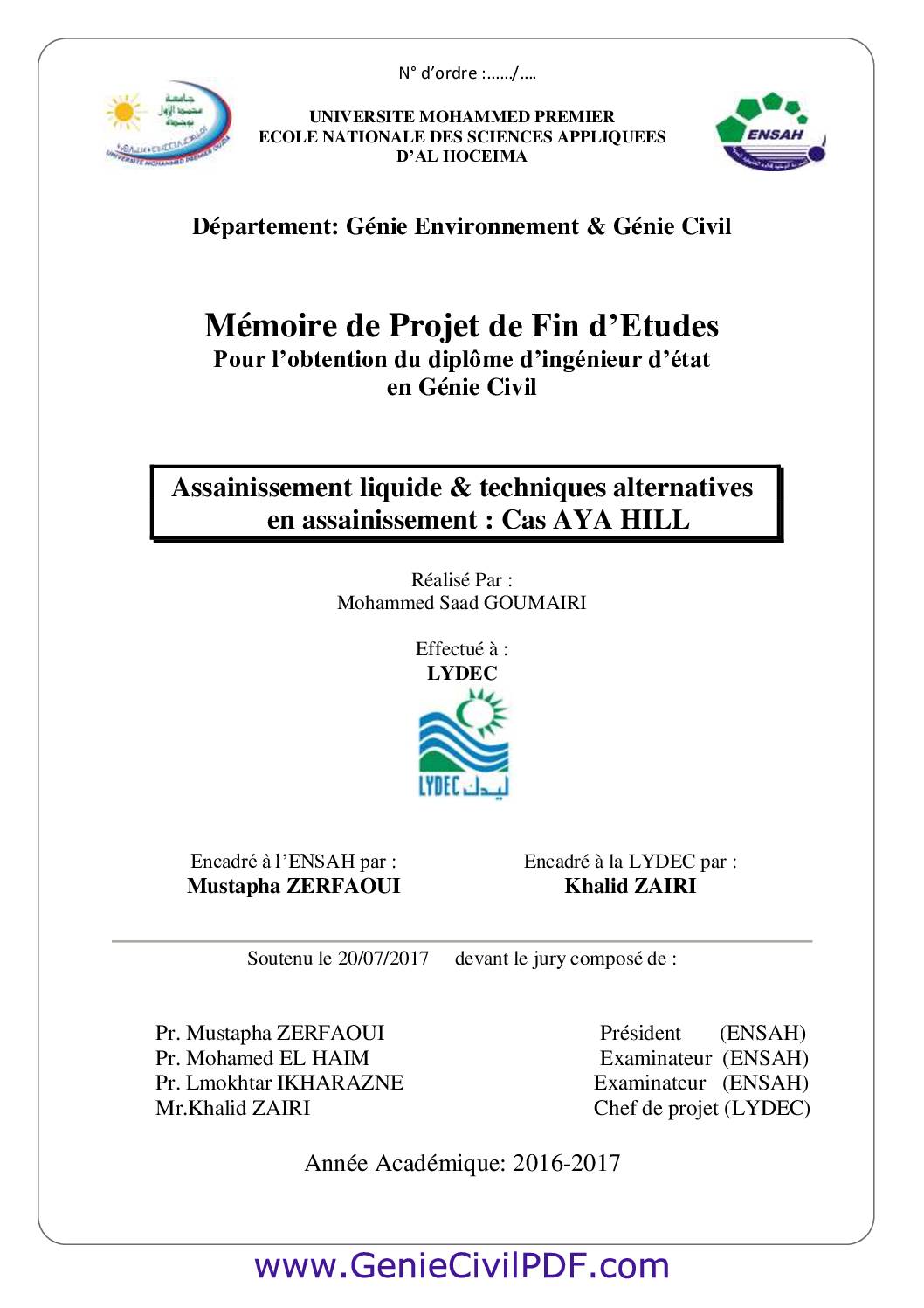 Cours rapport de stage  Genie Civil PDF