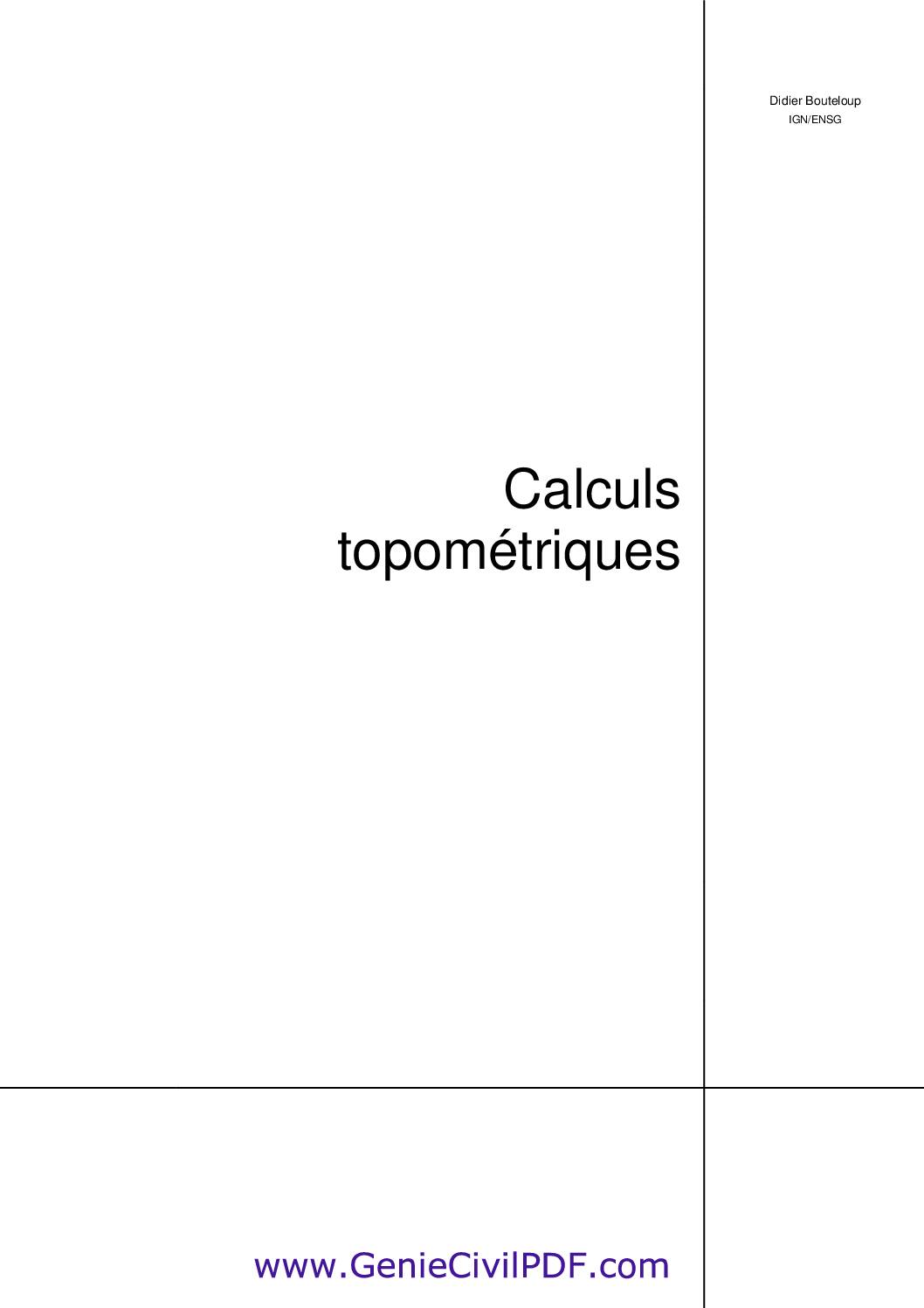 Calcul topométrique