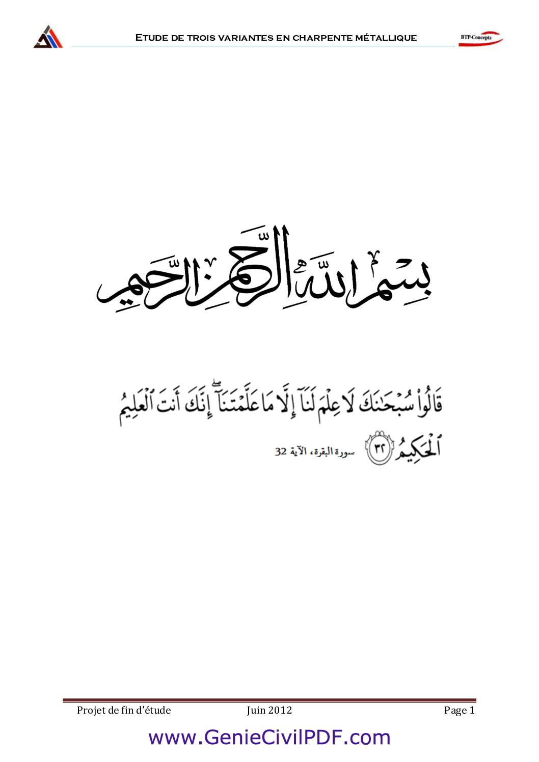 Conception Et Dimensionnement D’un Hangar Métallique Etude de 3 variantes