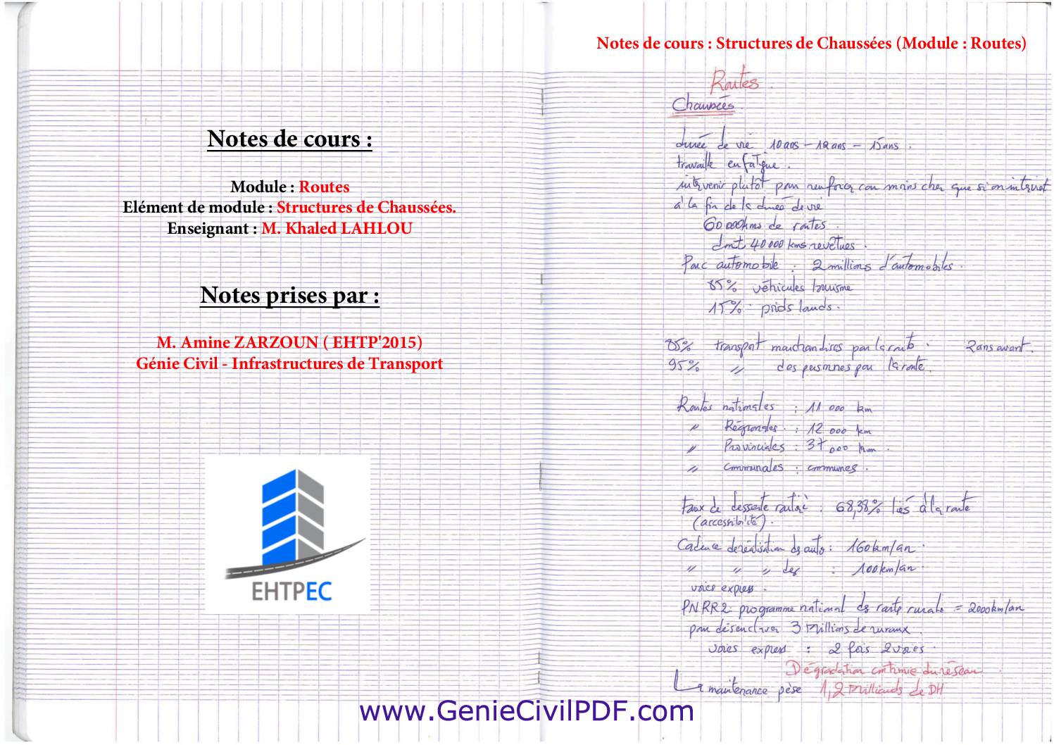 Cours Structures de Chaussées EHTP