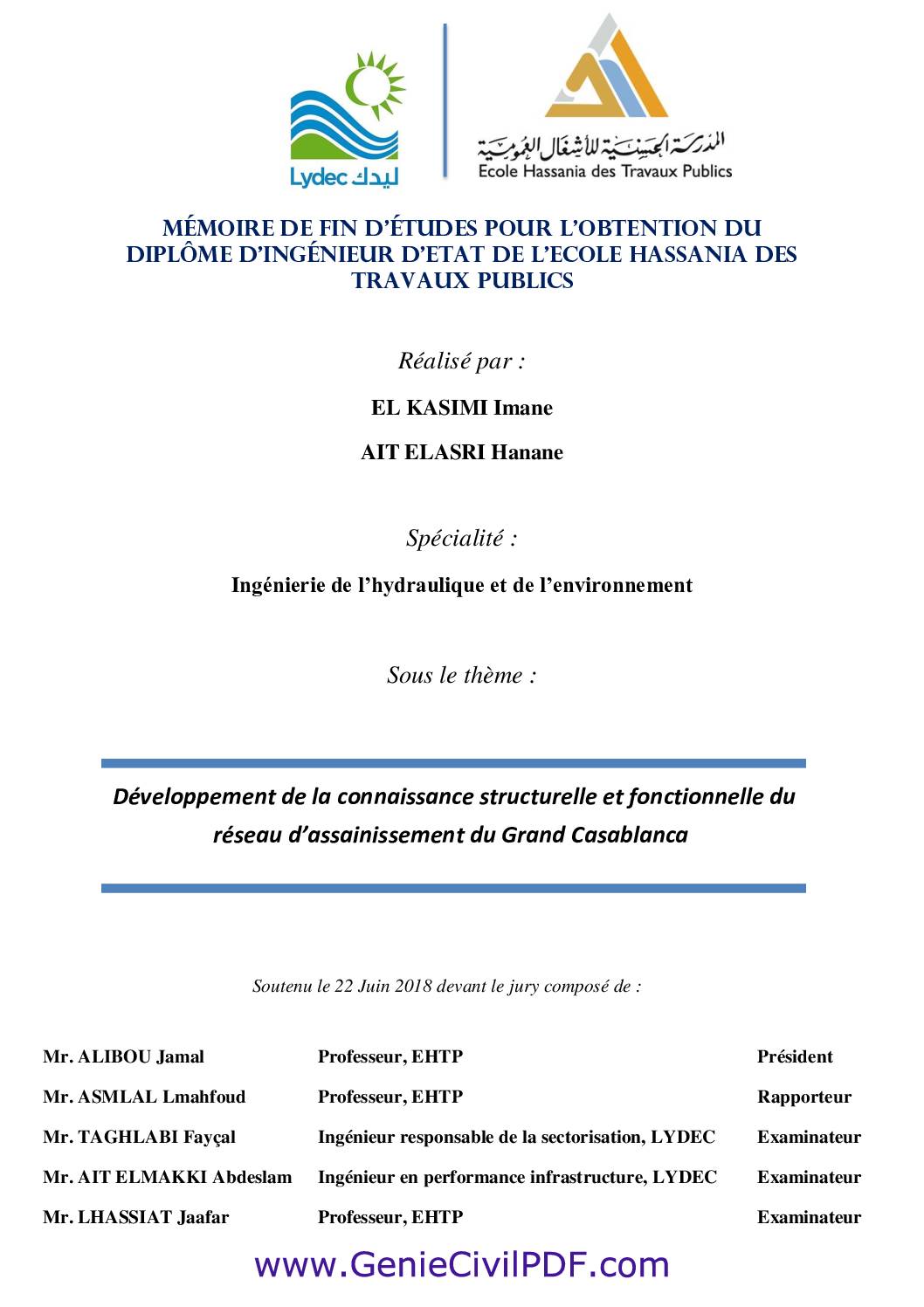 Développement de la connaissance structurelle et fonctionnelle du réseau d’assainissement