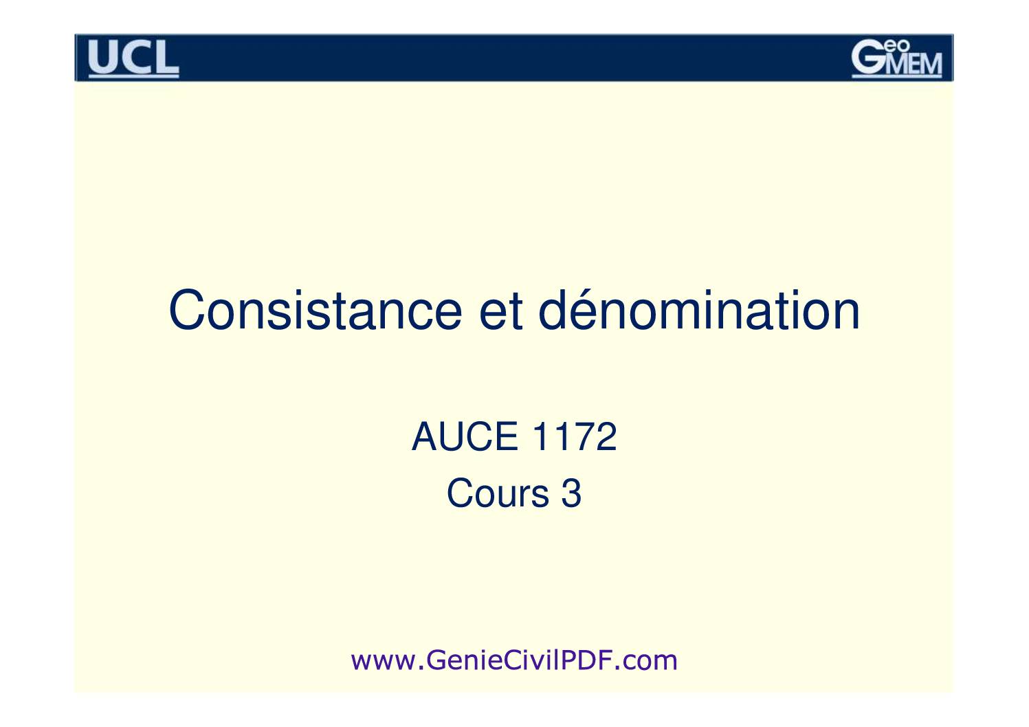 Géotechnique -consistance et dénomination