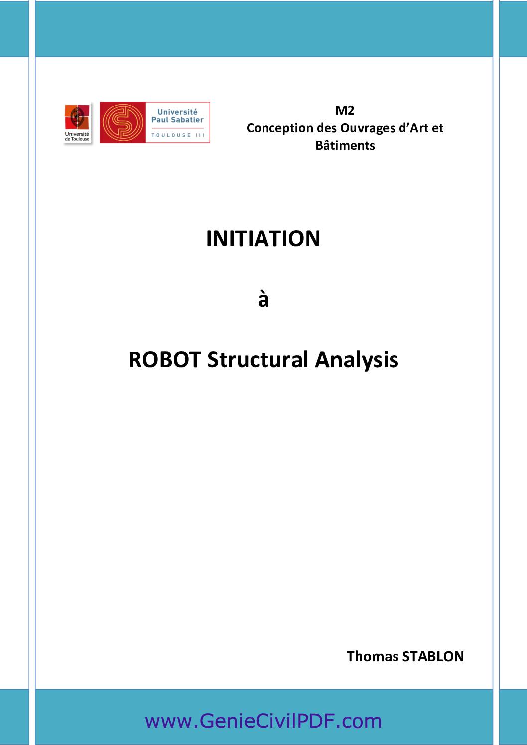 INITIATION à ROBOT Structural Analysis