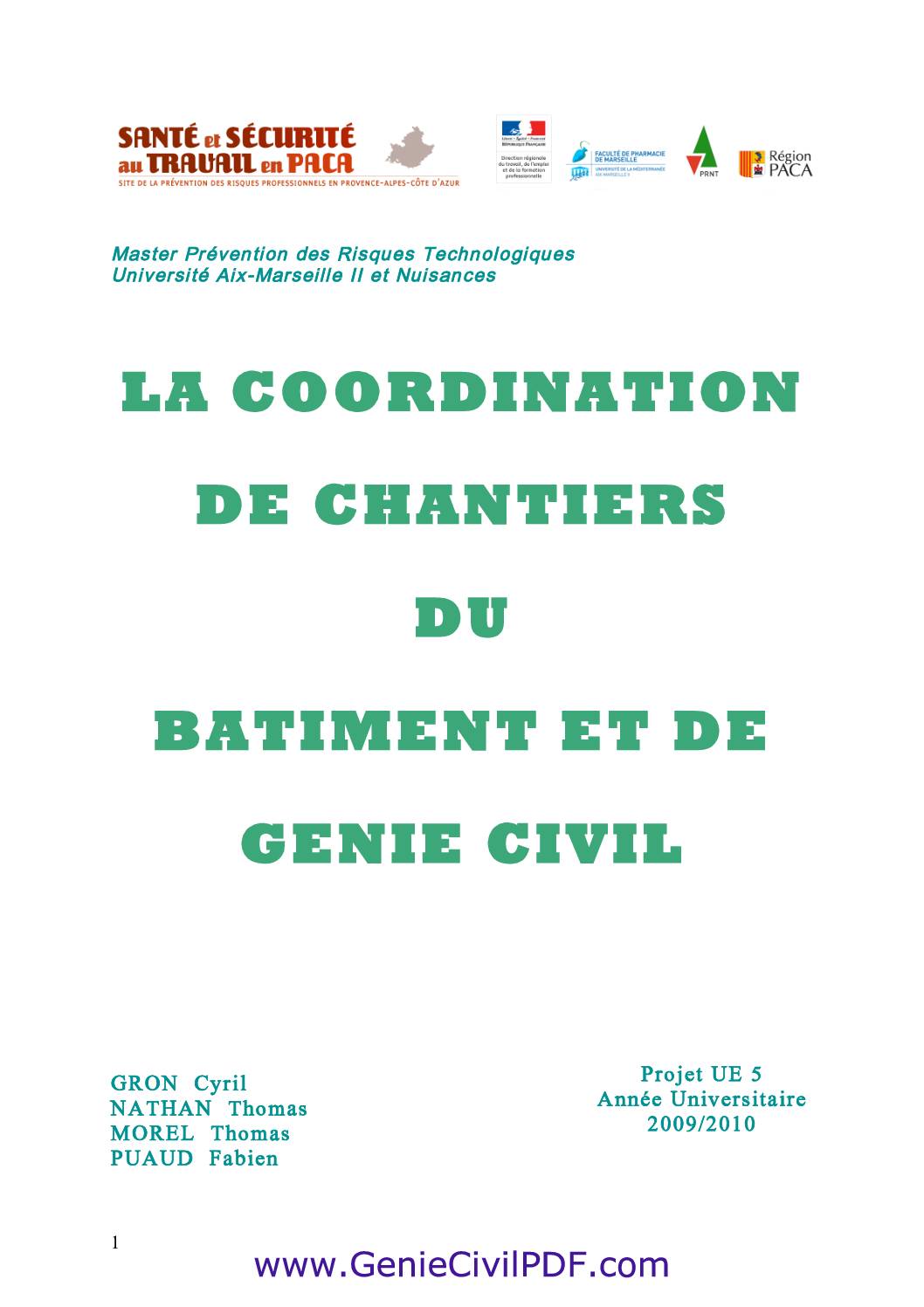 La coordination du chantier batiment et génie civil