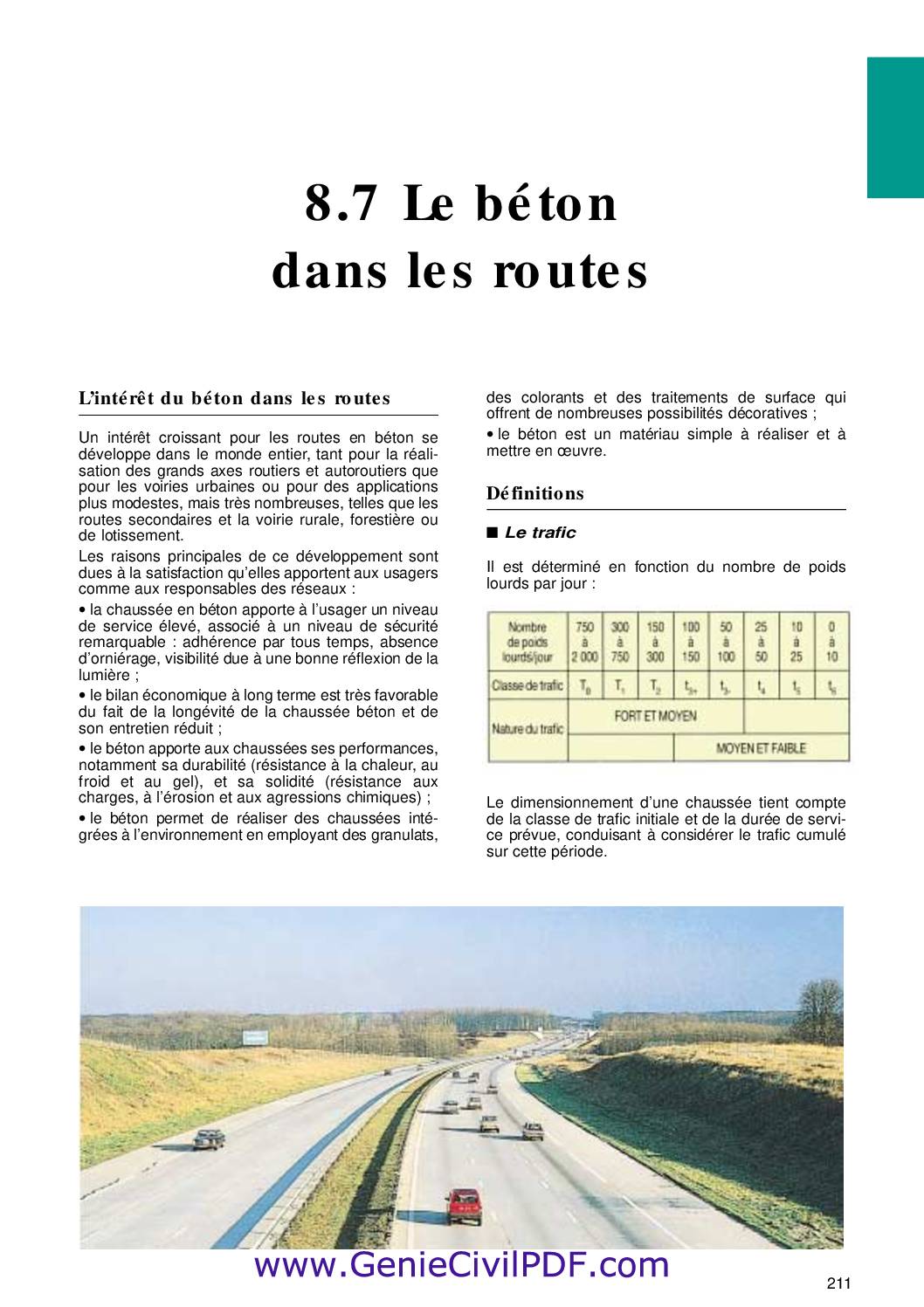 Le béton dans les routes