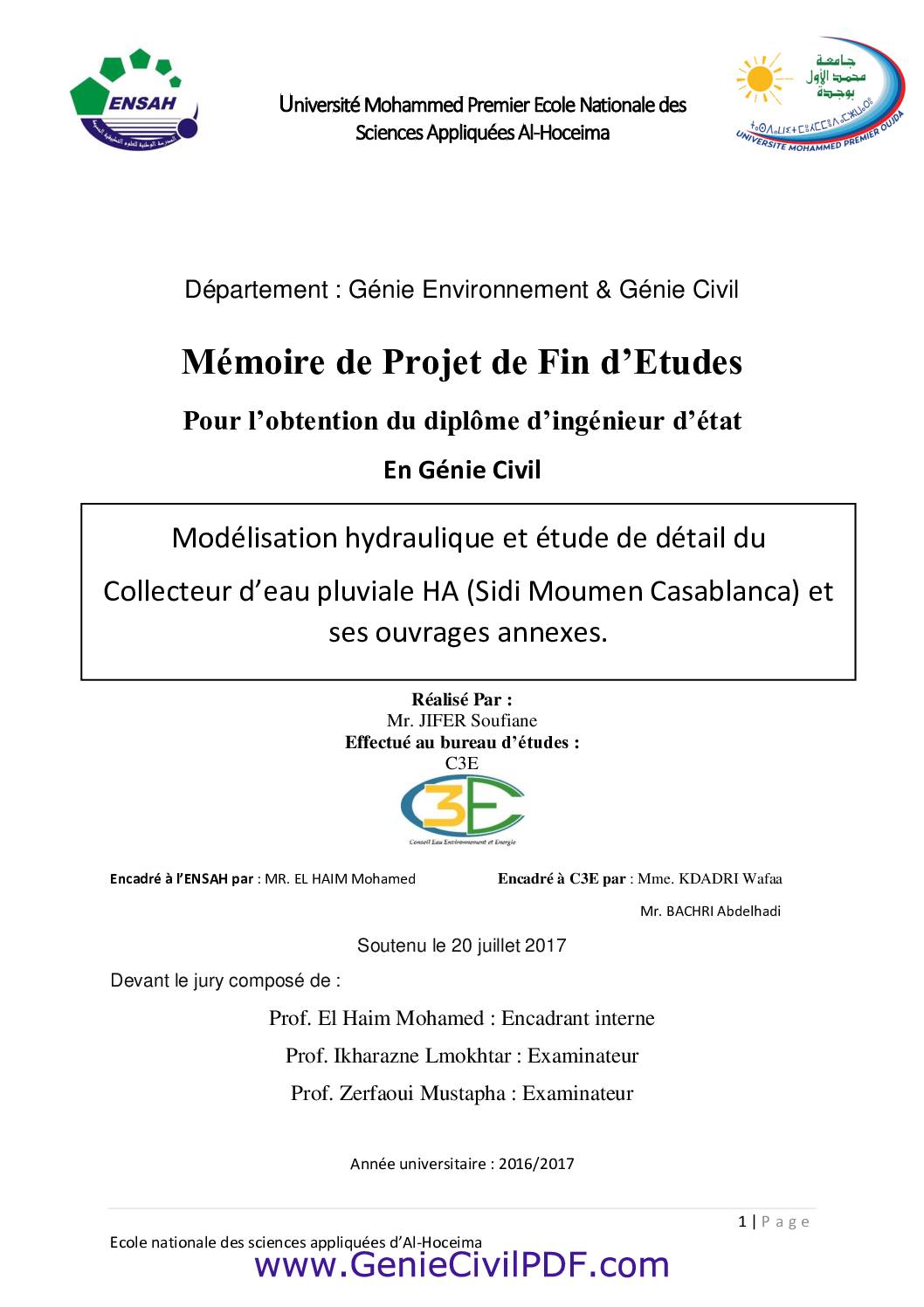 Modélisation hydraulique et étude de détail du Collecteur d’eau pluviale HA (Sidi Moumen Casablanca) et ses ouvrages annexes.