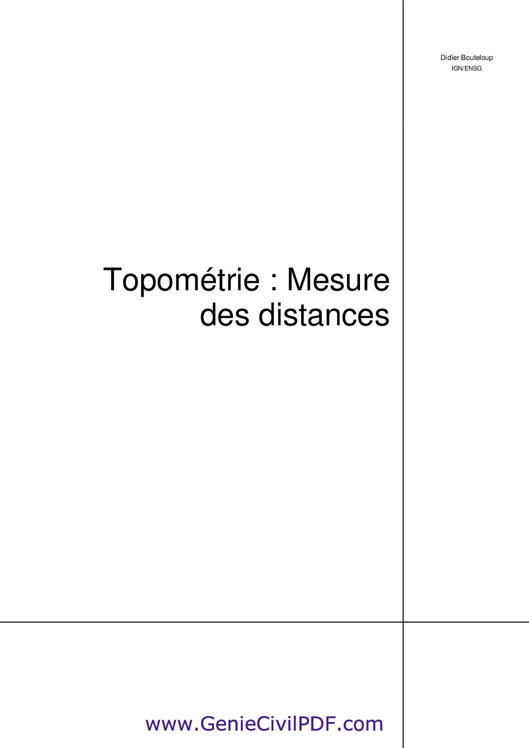 Topométrie mesure des distances