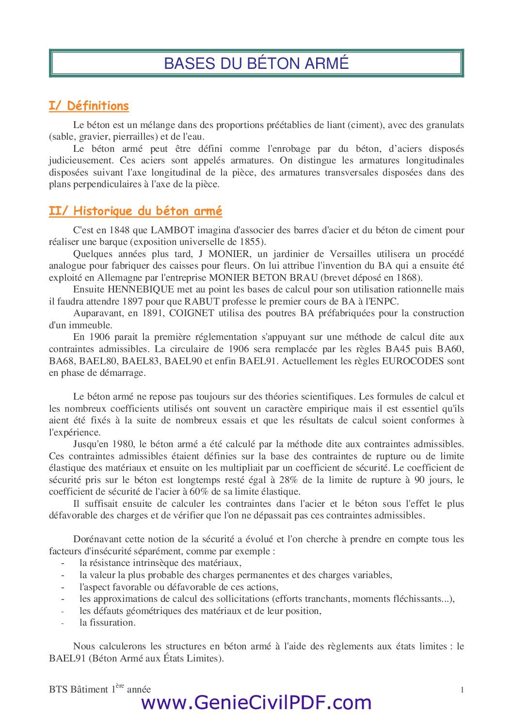 Cours béton armé | Genie Civil PDF