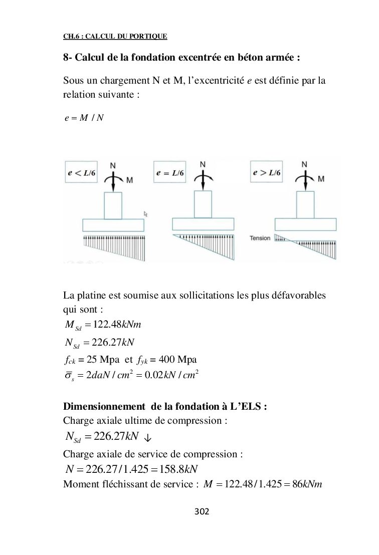 Calcul d’une semelle excentrée en béton armé : exemple détaillé