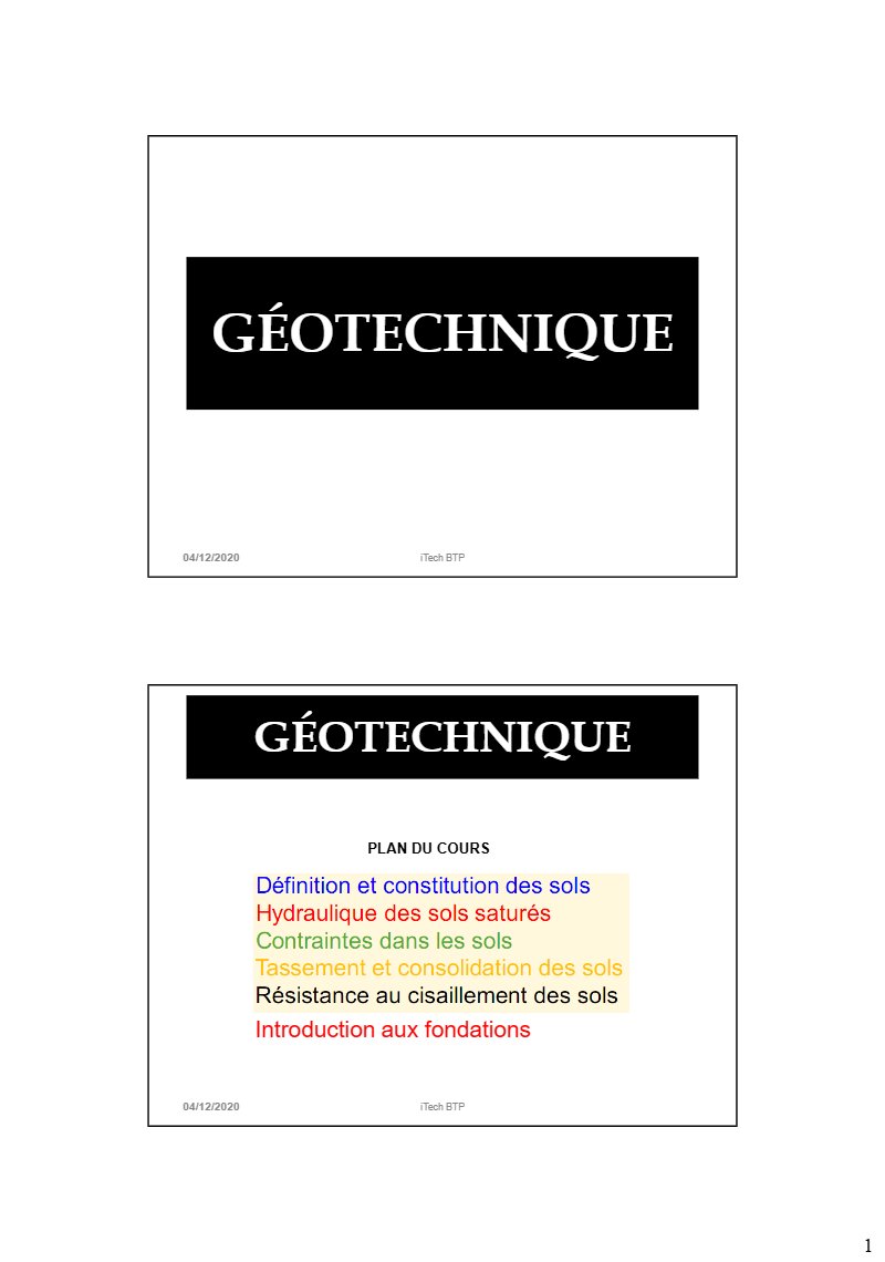 Cours de géotechnique illustré : sols, compactage, contraintes, tassements et fondations avec exercices (PDF)