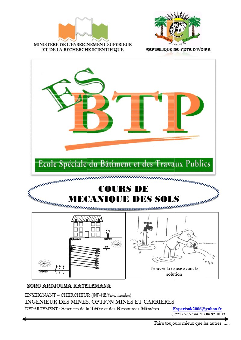 Cours de mécanique des sols BTP : identification, compactage, contraintes, œdomètre et soutènements (PDF)
