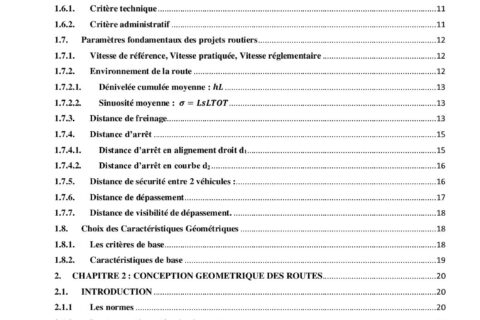 Cours de routes complet : conception géométrique, trafic et dimensionnement des chaussées, avec exercices (PDF, 86 pages)