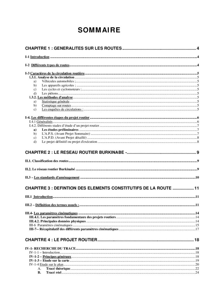 Cours de routes : tracé en plan, dévers, clothoïdes et profil en long (PDF, 41 pages)