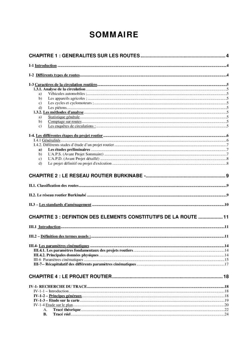 Cours de routes : tracé en plan, dévers, clothoïdes et profil en long (PDF, 41 pages)