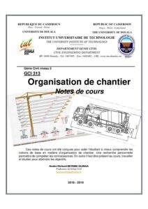 Couverture du cours d’organisation de chantier de l’IUT de Douala