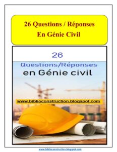 Couverture du document 26 questions avec réponses en génie civil