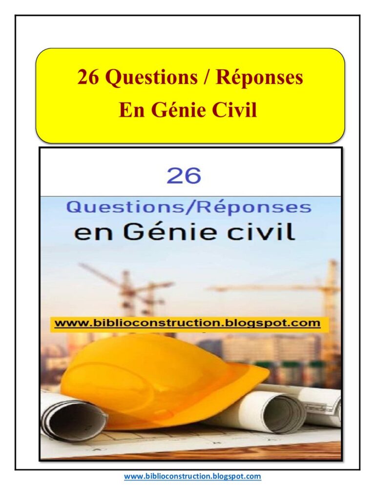 26 questions avec réponses en construction et génie civil (PDF)